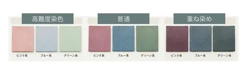 染料の濃度による色の違い・淡色の比較写真